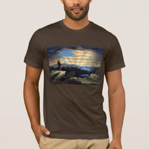Hemelse zonsopgang van de Amerikaanse vlag in Coun T-shirt