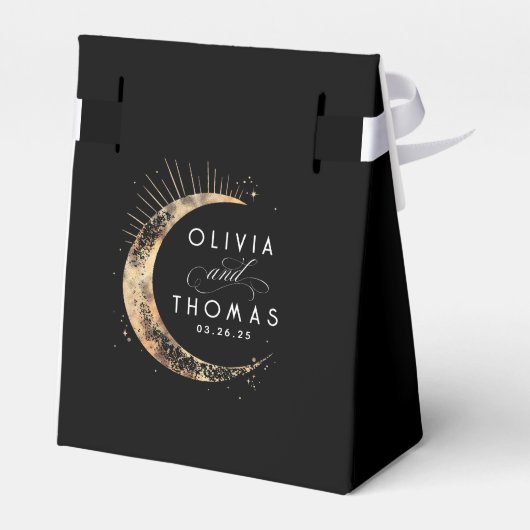Hemelse Zwart en Goud bruiloft Dank u Bedankdoosjes (Achterkant)