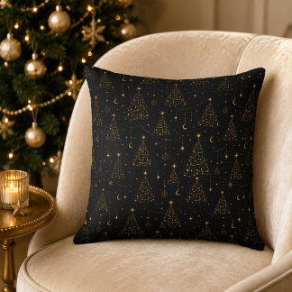 Hemelse Zwarte Gouden Kerst Worp Kussen