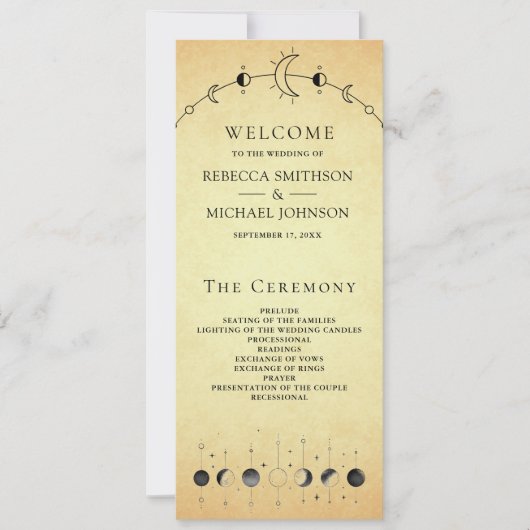 hemelse zwarte maan bruiloft programma (Voorkant)