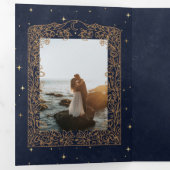 hemelsteengouden maan brutaal huwelijk drieluik uitnodiging (Binnenzijde eerst)