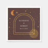 hemelsterren maan bruiloft servetten (Voorkant)