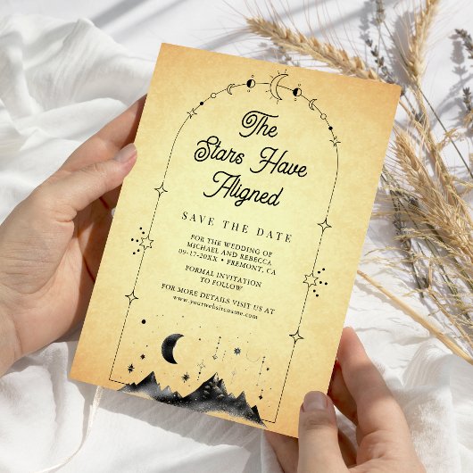  hemelsterren maansikkel bruiloft save the date