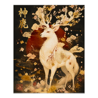 Hemelwit hert | Japanse mythologie-kunst Perfect Poster