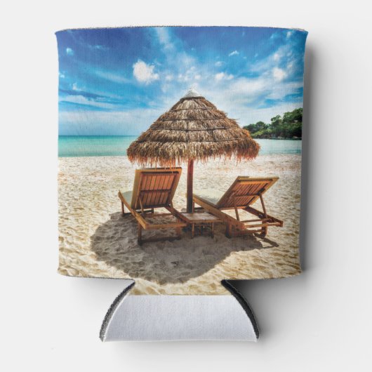 Hemelwolf op beach throw pillow blikjeskoeler (Voorkant)