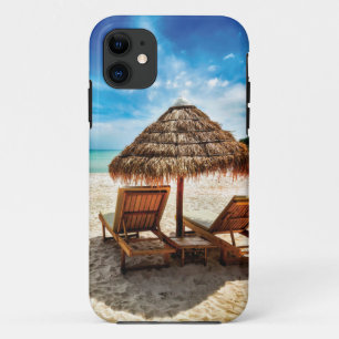 Hemelwolf op beach throw pillow iPhone 11 hoesje