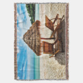 Hemelwolf op beach throw pillow deken (Voorkant Verticaal)