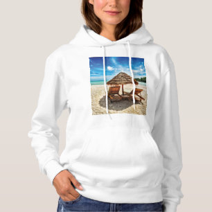Hemelwolf op beach throw pillow hoodie