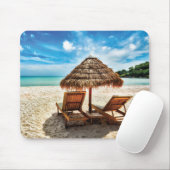 Hemelwolf op beach throw pillow muismat (Met muis)