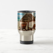 Hemelwolf op beach throw pillow reisbeker (Center)