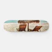Hemelwolf op beach throw pillow skateboard (Horizontaal)