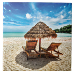 Hemelwolf op beach throw pillow tegeltje