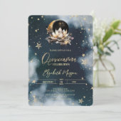 Hemelzon, Maan, Sterren Lotus Sky Quinceanera Kaart (Staand voorkant)