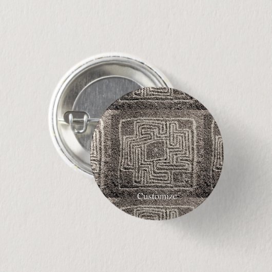 Hemet Maze Stone Thunder_Hoesje Ronde Button 3,2 Cm (Voorkant /achterkant)