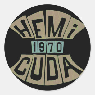 HEMI CUDA 1970 RONDE STICKER