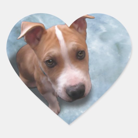 Hemi de Pit Bull Puppy Hart Sticker (Voorkant)