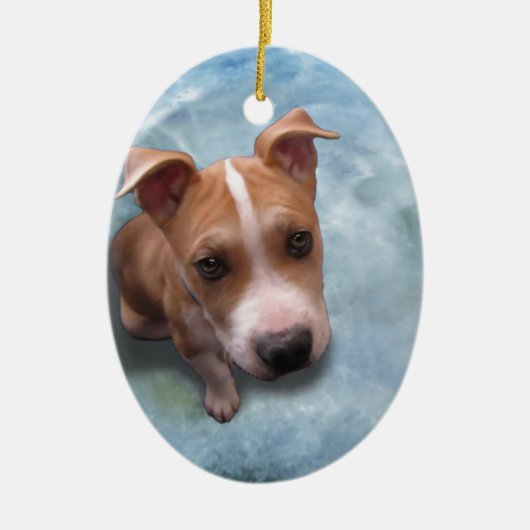 Hemi de Pit Bull Puppy Keramisch Ornament (Voorkant)