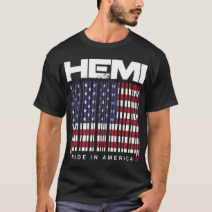 Hemi-streepjescode in Amerika Mannen spierkraag R T-shirt