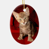 Hemingway Cat Keramisch Ornament (Achterkant)