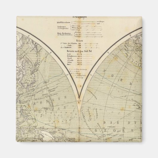 Hemisphere Atlas Map Magneet (Voorkant)
