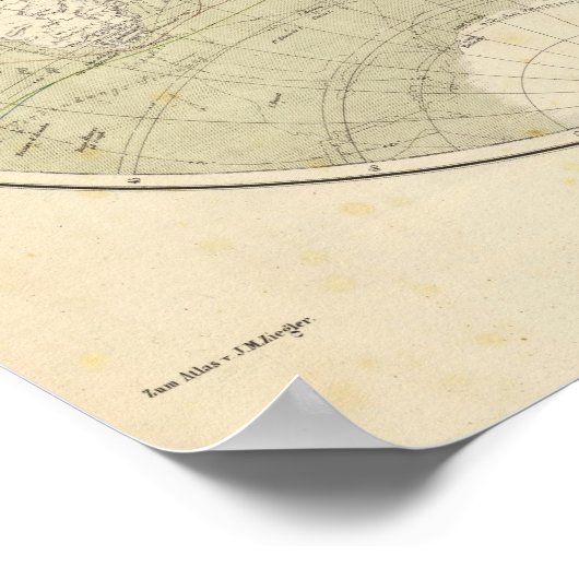 Hemisphere Atlas Map Poster (Hoek)