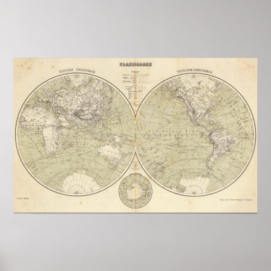 Hemisphere Atlas Map Poster (Voorkant)
