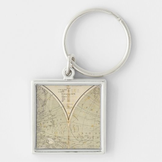 Hemisphere Atlas Map Sleutelhanger (Voorkant)
