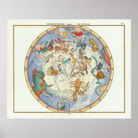 Hemisphere Austral | John Flamsteed Poster (Voorkant)