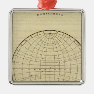 Hemisphere-kaart Metalen Ornament