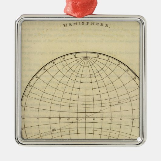 Hemisphere-kaart Metalen Ornament (Voorkant)