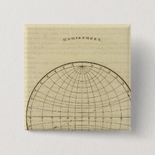 Hemisphere-kaart Vierkante Button 5,1 Cm