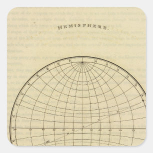 Hemisphere-kaart Vierkante Sticker