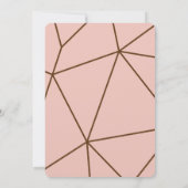 Hemmeli Geometry Roos Gold Wedding Invitations Kaart (Achterkant)