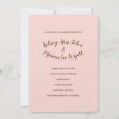 Hemmeli Geometry Roos Gold Wedding Invitations Kaart (Voorkant)