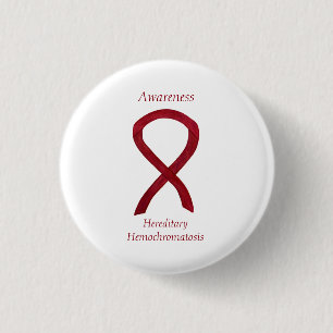 Hemochromatose bewustzijn Ribbon Pin Ronde Button 3,2 Cm