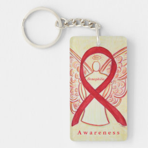 Hemofilie Angel Red Awareness Ribbon Sleutelhanger
