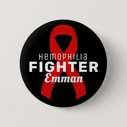 Hemofilie Zwarte Button (Voorkant)