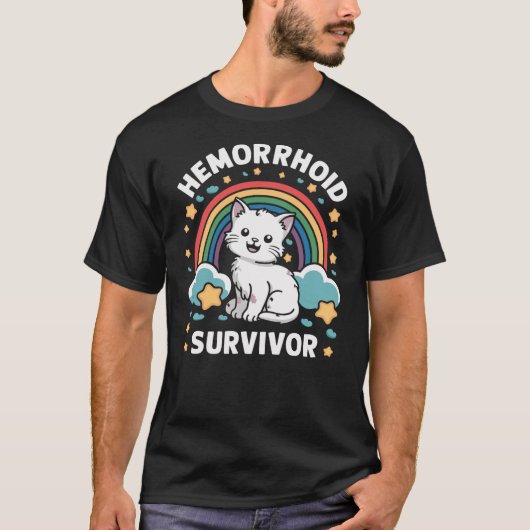 Hemorrhoid Survivor Cat T-shirt (Voorkant)