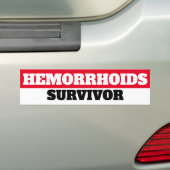Hemorrhoids Survivor Bumpersticker (Op auto)