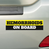 Hemorroïden aan boord bumpersticker (Op auto)