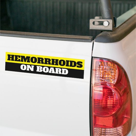 Hemorroïden aan boord bumpersticker (Op Truck)