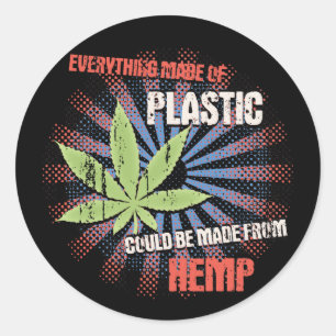 Hemp Plastic Ronde Sticker