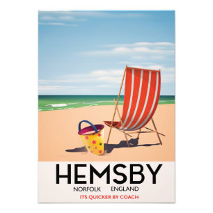 Hemsby Norfolk reisposter Foto Afdruk