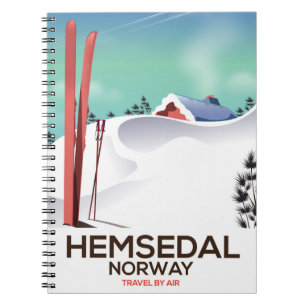 Hemsedal Noorwegen Ski reisposter Notitieboek