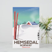 Hemsedal Norway Ski reisposter Briefpapier (Staand voorkant)