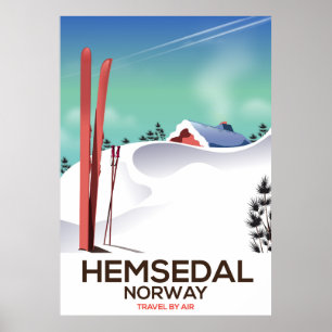 Hemsedal Norway Ski reisposter Poster