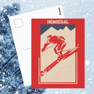 Hemsedal Norway Ski Resort -  Retro Briefkaart