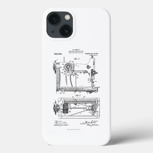 Hemstitch  naaimachine patent Case-Mate iPhone case (Achterkant)