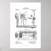 Hemstitch Naaimachine Patent muurkunst Poster (Voorkant)