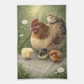 Hen and Chicks Farm Kitchen Towel Theedoek (Verticaal)